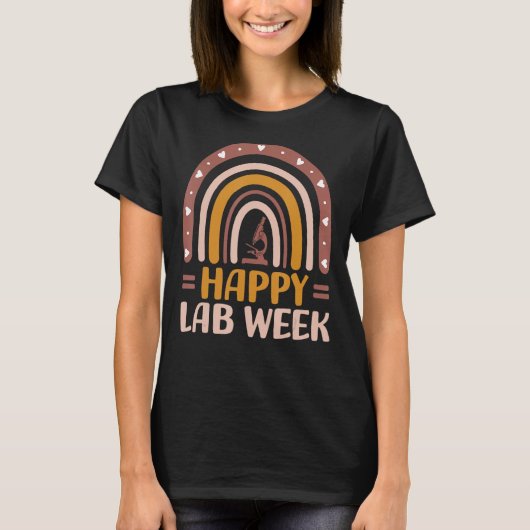 Happy Lab Week Groovy Rainbow Laboratory Technolog T-Shirt (Vorderseite)