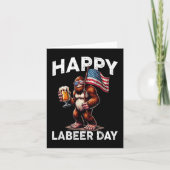 Happy Labeer Day Labour Day Sasquatch American Fla Karte (Vorderseite)