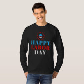 Happy Labor Day American Flag Proud Labor Matchin T-Shirt (Vorne ganz)