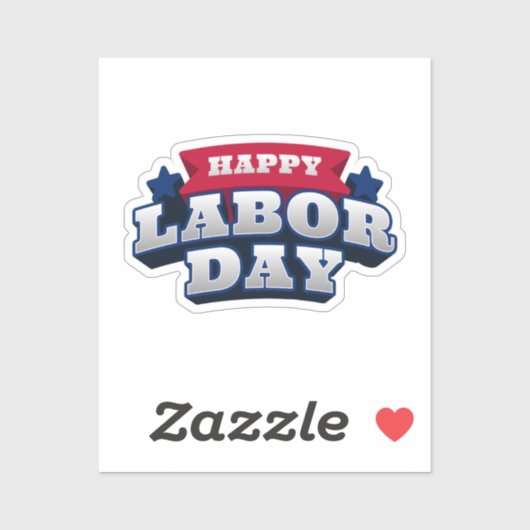 Happy Labor Day Patriotic Vinyl Custom Cut Sticker (Blatt)