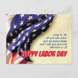 HAPPY LABOR DAY Scripture USA - Flag individuell Feiertagspostkarte