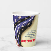 HAPPY LABOR DAY USA Flag Pappbecher (Rückseite)