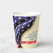 HAPPY LABOR DAY USA Flag Pappbecher (Vorderseite)