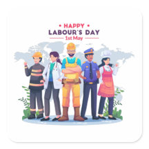Happy Labor's Day Workforce Heroes Sticker