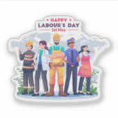 Happy Labor's Day Workforce Heroes Sticker (Vorderseite)
