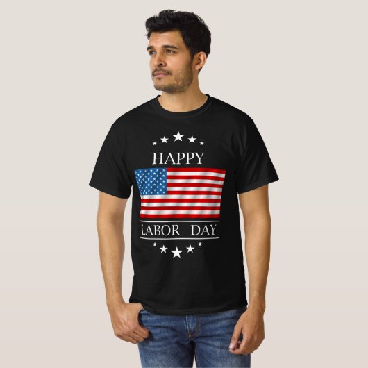 Happy Labour Day 2023 American Flag Labour Day T-Shirt (Vorne ganz)