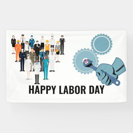 Happy Labour Day America Banner (Horizontal)