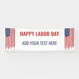 Happy Labour Day American Flag Graffiti Banner