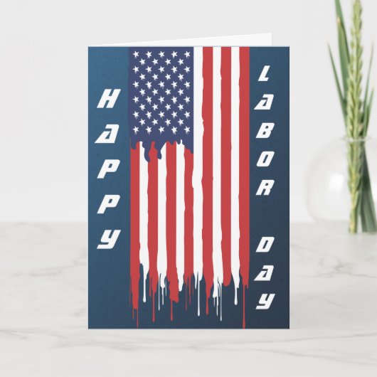 Happy Labour Day American Flag Graffiti Karte (Vorderseite)