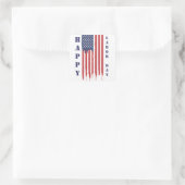 Happy Labour Day American Flag Graffiti Quadratischer Aufkleber (Tasche)