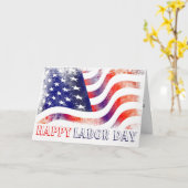 Happy Labour Day American Flag Karte (Gelbe Blume)