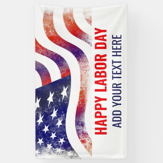Happy Labour Day American Flag Personalisiert Banner (Vertikal)