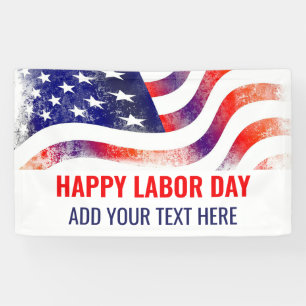 Happy Labour Day American Flag Personalisiert Banner