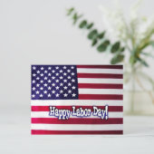 Happy Labour Day American Flag Postcard Postkarte (Stehend Vorderseite)