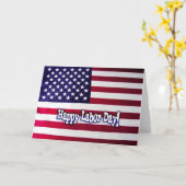 Happy Labour Day - Amerikanische Flagge Karte (Gelbe Blume)