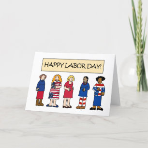 Happy Labour Day Cartoon Schwangere Ladys Feiertagskarte