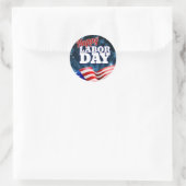 Happy Labour Day Design Runder Aufkleber (Tasche)