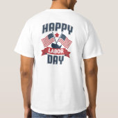 Happy Labour Day for Women USA Flag T - Shirt (Rückseite)