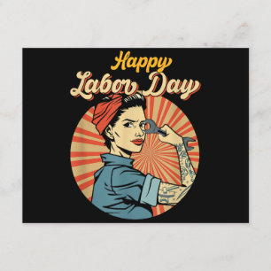 Happy Labour Day Girl Strong Worker Movement Begleitkarte