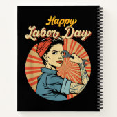 Happy Labour Day Girl Strong Worker Movement Notizblock (Rückseite)