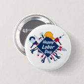 Happy Labour Day Long Weekend Button (Vorne & Hinten)