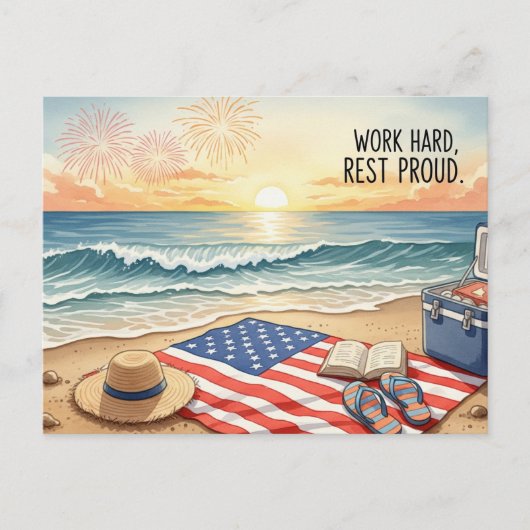 Happy Labour Day mit Flag Postcard Postkarte (Vorderseite)