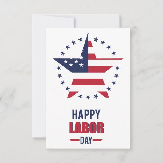 Happy Labour Day mit US-Flagge Dankeskarte (Vorderseite)