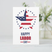 Happy Labour Day mit US-Flagge Dankeskarte (Stehend Vorderseite)