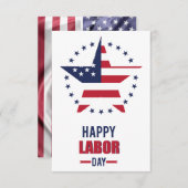 Happy Labour Day mit US-Flagge Dankeskarte (Vorne/Hinten)