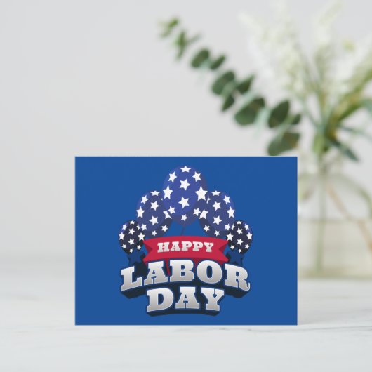 Happy Labour Day Patriotic USA Stars Postkarte (Stehend Vorderseite)