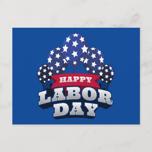 Happy Labour Day Patriotic USA Stars Postkarte (Vorderseite)