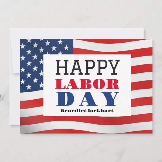 Happy Labour Day patriotische Flagge der USA Dankeskarte (Vorderseite)
