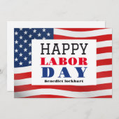 Happy Labour Day patriotische Flagge der USA Dankeskarte (Vorne/Hinten)