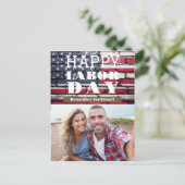 Happy Labour Day patriotische Flagge der USA Postkarte (Stehend Vorderseite)