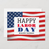 Happy Labour Day patriotische Flagge der USA Postkarte (Vorne/Hinten)