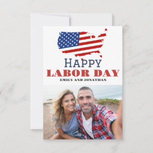 Happy Labour Day patriotische USA Fahnenkarte Dankeskarte