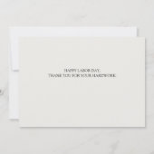 Happy Labour Day patriotische USA Fahnenkarte Dankeskarte (Rückseite)