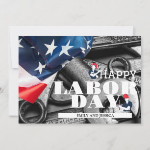 Happy Labour Day patriotische USA Fahnenkarte Dankeskarte