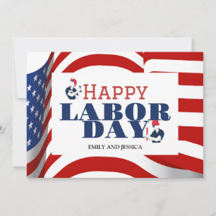 Happy Labour Day patriotische USA Fahnenkarte Dankeskarte