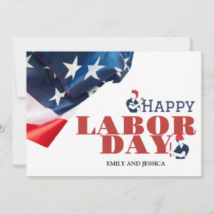 Happy Labour Day patriotische USA Fahnenkarte Dankeskarte