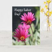 Happy Labour Day Pink Daisy Grußkarte Karte (Gelbe Blume)