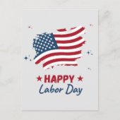 Happy Labour Day Red White and Blue American Flag Postkarte (Vorderseite)
