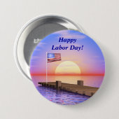 Happy Labour Day US Flag and Dock Button (Vorne & Hinten)