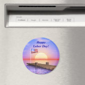 Happy Labour Day US Flag and Dock Magnet (In Situ (Geschirrspüler))