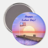 Happy Labour Day US Flag and Dock Magnet (Vorderseite/Rückseite)