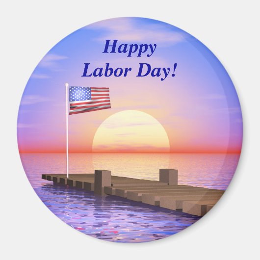 Happy Labour Day US Flag and Dock Magnet (Vorne)