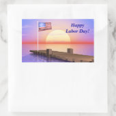 Happy Labour Day US Flag and Dock Rechteckiger Aufkleber (Tasche)