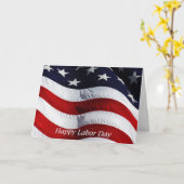 Happy Labour Day US Flag Karte (Gelbe Blume)