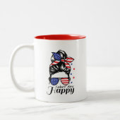 Happy Labour Day US-Flagge Zweifarbige Tasse (Links)
