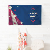 Happy Labour Day Usa Flag Red White Blue Banner (Insitu)